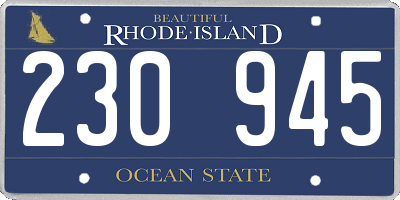 RI license plate 230945