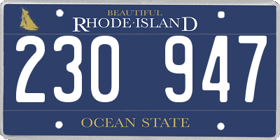 RI license plate 230947