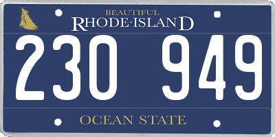 RI license plate 230949
