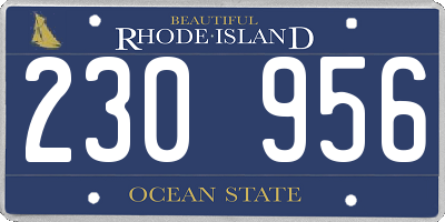 RI license plate 230956
