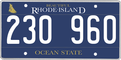 RI license plate 230960