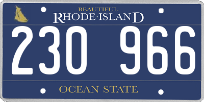 RI license plate 230966