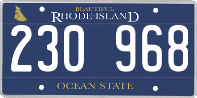 RI license plate 230968