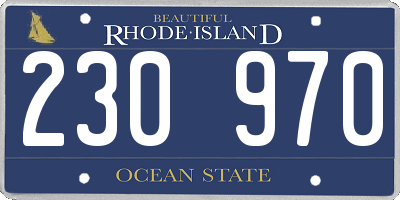 RI license plate 230970