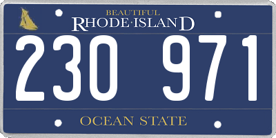 RI license plate 230971