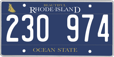 RI license plate 230974