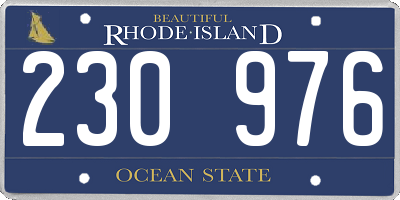RI license plate 230976