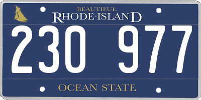 RI license plate 230977