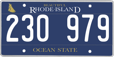 RI license plate 230979