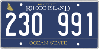 RI license plate 230991
