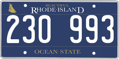 RI license plate 230993