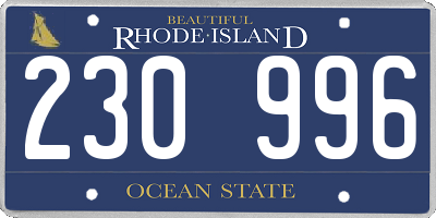 RI license plate 230996