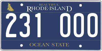 RI license plate 231000