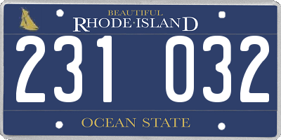 RI license plate 231032