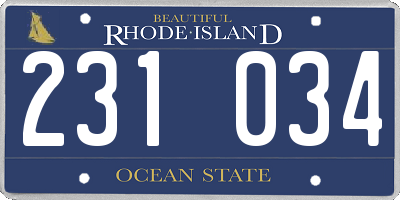 RI license plate 231034