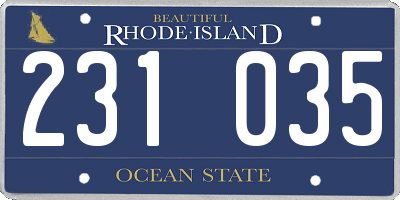 RI license plate 231035