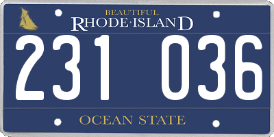 RI license plate 231036