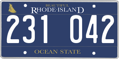 RI license plate 231042