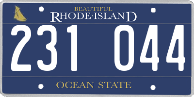 RI license plate 231044