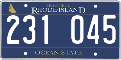 RI license plate 231045