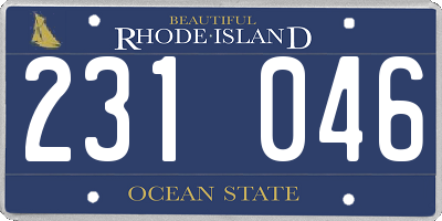 RI license plate 231046