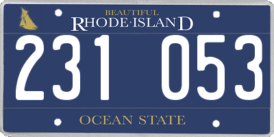 RI license plate 231053