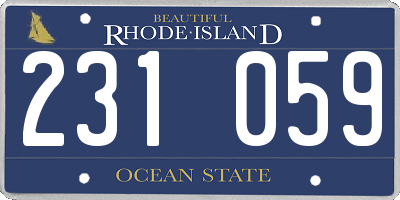 RI license plate 231059