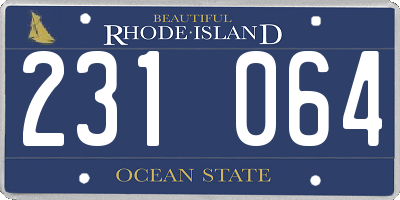 RI license plate 231064