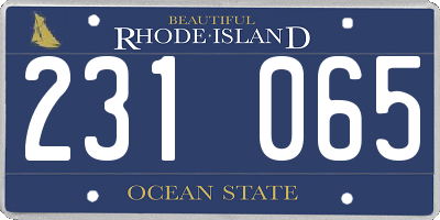 RI license plate 231065