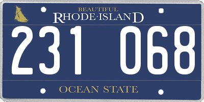RI license plate 231068