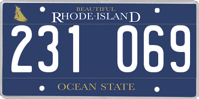 RI license plate 231069