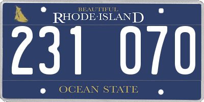 RI license plate 231070