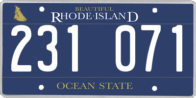RI license plate 231071