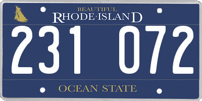 RI license plate 231072