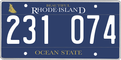 RI license plate 231074