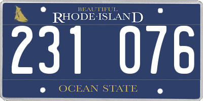 RI license plate 231076