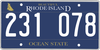 RI license plate 231078