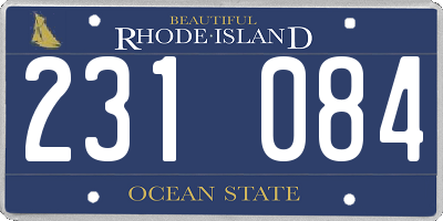 RI license plate 231084
