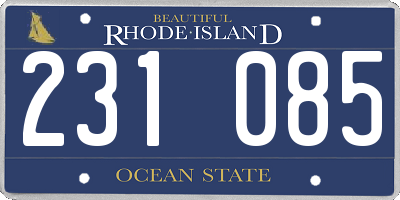 RI license plate 231085