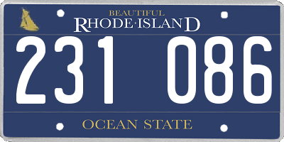 RI license plate 231086