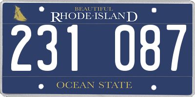 RI license plate 231087