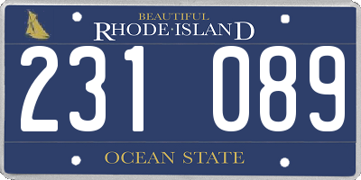 RI license plate 231089