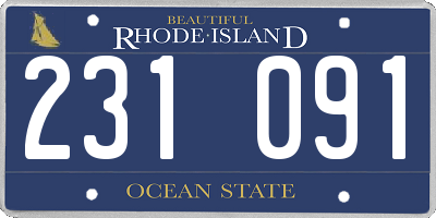 RI license plate 231091