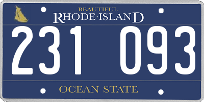 RI license plate 231093