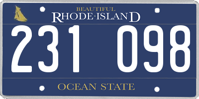 RI license plate 231098