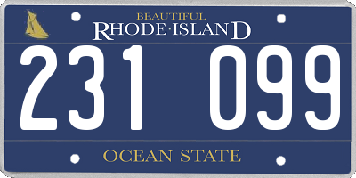 RI license plate 231099