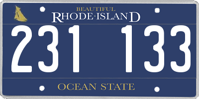 RI license plate 231133