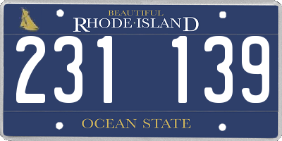 RI license plate 231139