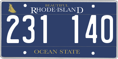 RI license plate 231140