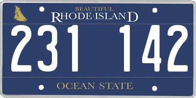 RI license plate 231142